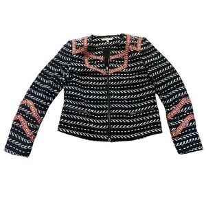 Rebecca Minkoff embroidered navy blue jacket size 4